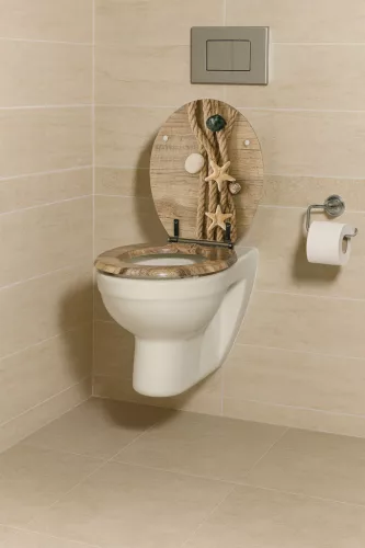 Frogee MDF WC ülőke - Rozsdamentes zsanérokkal - TANGLE