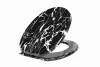 Frogee MDF WC ülőke - Rozsdamentes zsanérokkal - MARBLE BLACK