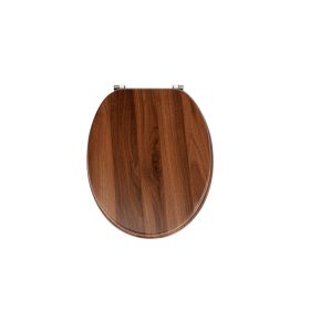 Frogee MDF WC ülőke - Rozsdamentes zsanérokkal - WALNUT