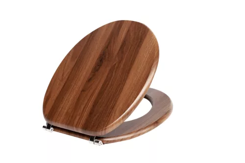 Frogee MDF WC ülőke - Rozsdamentes zsanérokkal - WALNUT