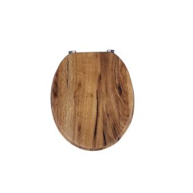   Frogee MDF WC ülőke - Rozsdamentes zsanérokkal - RUSTIC OAK