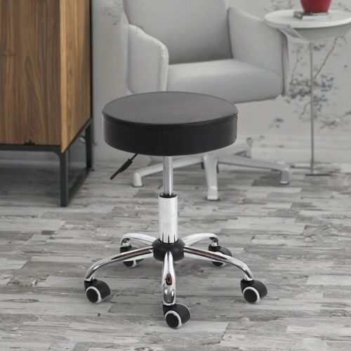 Velora Saloon Line AURORA Onyx – gurulós fodrász szék, fekete