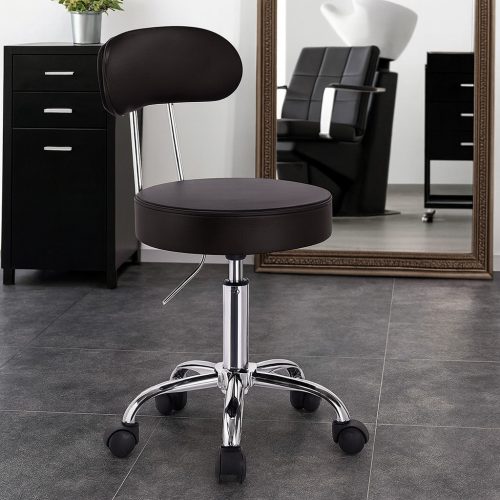 Velora Saloon Line NOVA Onyx – gurulós fodrász szék deréktámasszal, fekete