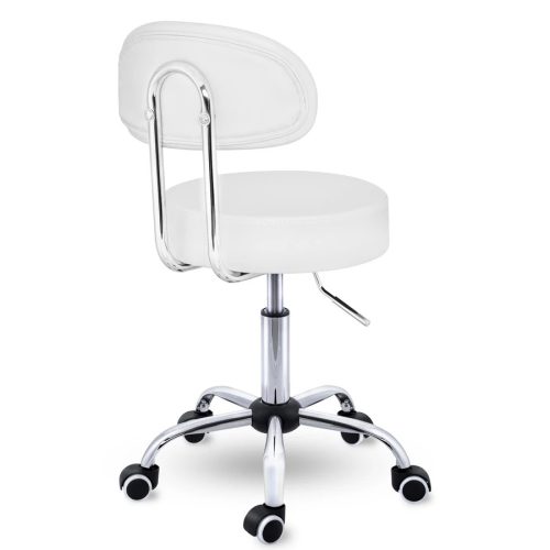 Velora Saloon Line NOVA Pearl – gurulós fodrász szék deréktámasszal, fehér