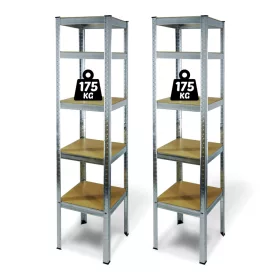   Fémpolc állvány - 5 szintes - fém - max. 175 kg - 180 x 40 x 40 cm