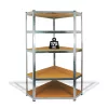 Fémpolc állvány - sarok - 5 szintes - fém - max. 175 kg - 180 x 40 x 40 cm