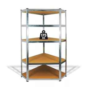   Fémpolc állvány - sarok - 5 szintes - fém - max. 175 kg - 180 x 40 x 40 cm