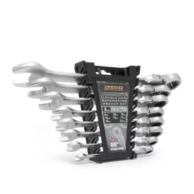   Racsnis csillag-villáskulcs készlet - 8,10,13,14,15,17,19, 21 mm - flexibilis fejjel