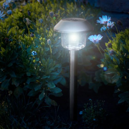 LED-es szolár lámpa - leszúrható - hidegfehér - 45 x 12,5 cm