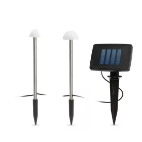   LED-es szolár lámpa - 12 db mini gomba - melegfehér - 28,5 cm x 4 m