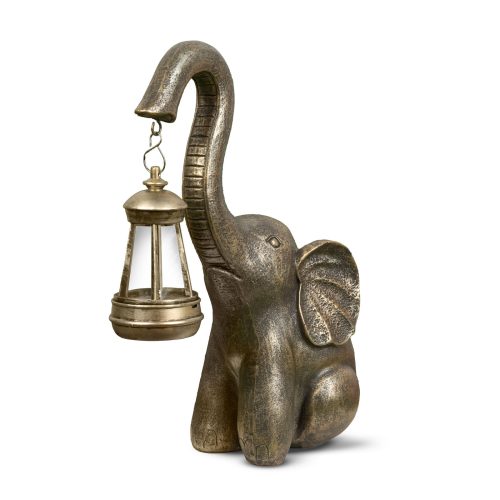 LED-es szolár lámpa - elefánt - melegfehér - műanyag - 30,5 x 12 x 24 cm