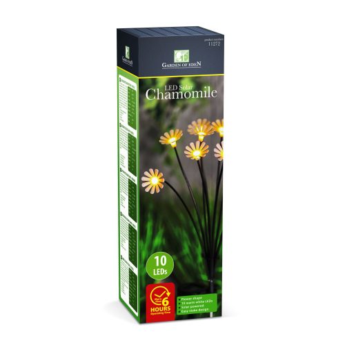 Leszúrható szolár lámpa - kamilla - 10 melegfehér LED - 80 cm