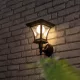 LED-es szolár lámpa - fali - 21 x 21 cm - 8 LED - fekete - melegfehér