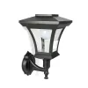 LED-es szolár lámpa - fali - 21 x 21 cm - 8 LED - fekete - melegfehér