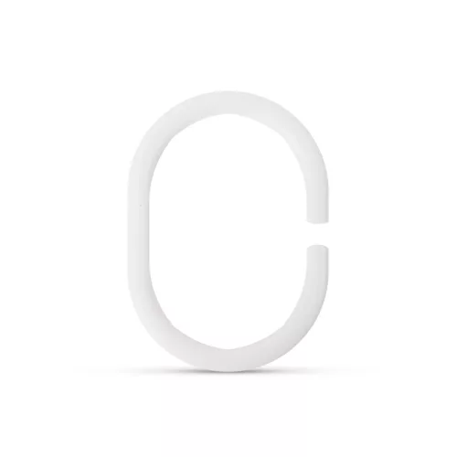 Zuhanyfüggöny-karika - műanyag, ovális - 12 db / csomag