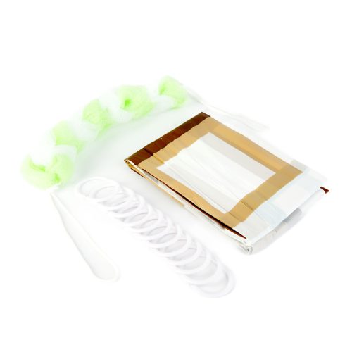 Zuhanyfüggöny szett fürdőpamaccsal - 3 féle - kék, zöld mintás - 180 x 180 cm