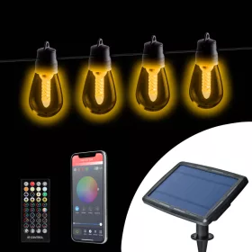   Smart szolár fényfüzér - 25 db fehér LED - állítható színhőmérséklet - 13,6 m - bluetooth