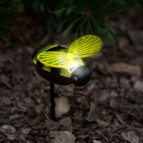  Leszúrható szolár lámpa - méhecske - 8 x 7,5 x 14,5 cm - Fehér LED