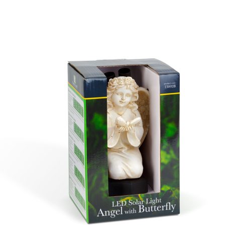 Szolár angyalka - pillangó - 1 melegfehér LED - műgyanta - 42 x 11 x 6,5 cm