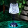 Hibás! Szolár asztali lámpa - átlátszó - hidegfehér LED - műanyag - 26 x 12 cm