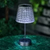 Hibás! Szolár asztali lámpa - füst - hidegfehér LED - műanyag - 26 x 12 cm