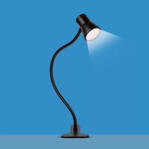 Flexibilis asztali lámpa - csipeszes - USB - állítható fényerő és színhőmérséklet - LED - fém