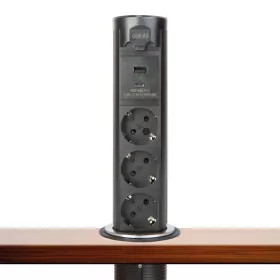   Motoros rejtett elosztó - "Touchcontrol" - 3-as + USB + Type-C - fekete