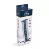 Sarokelosztó - kapcsolós - 4 x 250V, 16A - 2 x USB, 2,1A - alumínium ház