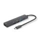 Multifunkciós USB Hub - HDMI + Type-C 3.0 - 3xUSB-A, 1xType-C - 5 Gbps, 100 W - fekete