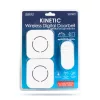 Digitális elem- és vezeték nélküli csengő - Kinetic - 2 beltéri - fehér - kék LED