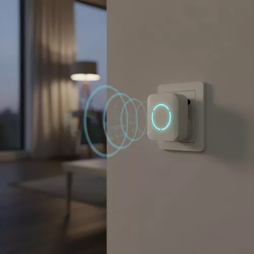 Digitális elem- és vezeték nélküli csengő - Kinetic - fehér - kék LED