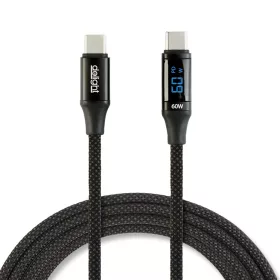   Adatkábel - Type-C / Type-C - teljesítmény kijelzéssel - fekete - 1 m - 3 A - 60W