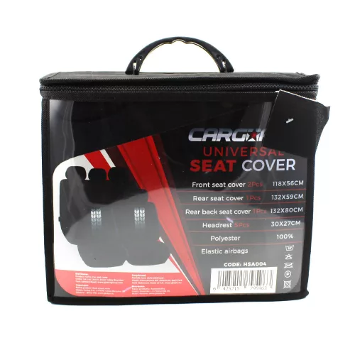 Autós üléshuzat szett - szürke / fekete - 9 db-os - HSA004