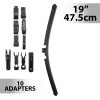 Ablaktörlő 19"/47,5 cm - 10 db adapterrel
