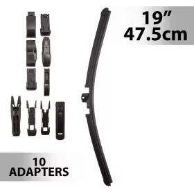 Ablaktörlő 19"/47,5 cm - 10 db adapterrel