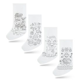   Színezhető mikulás csizma - 4 filccel - 4 féle - 41 x 21 cm