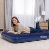 Felfújható matrac - egyszemélyes, velúr - kék - 188 x 99 x 22 cm