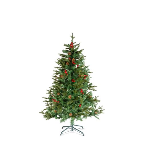 Műfenyő - 150 cm - PE / PVC - piros bogyóval