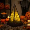 Halloween-i LED lámpás - boszorkány - melegfehér - fekete - 9,5 x 9,5 x 17 cm - 2 x AAA