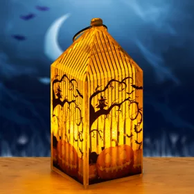   Halloween-i LED lámpás - tök - narancs LED - 2 x LR44 - 4 x 4 x 9,5 cm