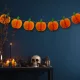 Halloween-i dekoráció - tök lampion girland - papír - 2 m