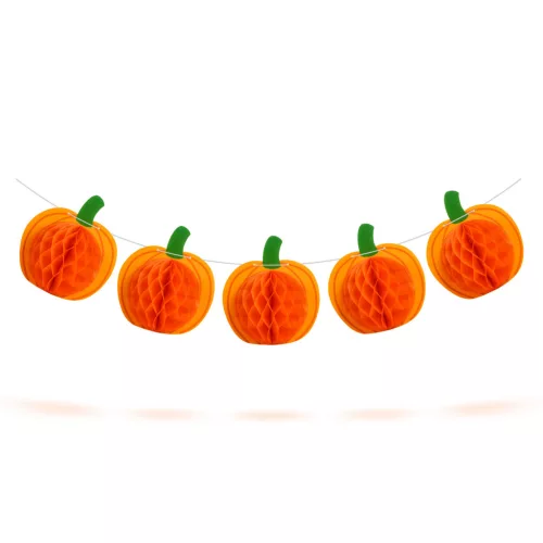 Halloween-i dekoráció - tök lampion girland - papír - 2 m