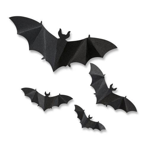 Halloween-i dekoráció - denevér szett - öntapadós - fekete - 30 db / csomag