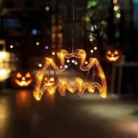   Halloween-i világító dekoráció - denevér - tapadókorongos - 12 LED - 20 x 18,5 cm - 3 x AAA