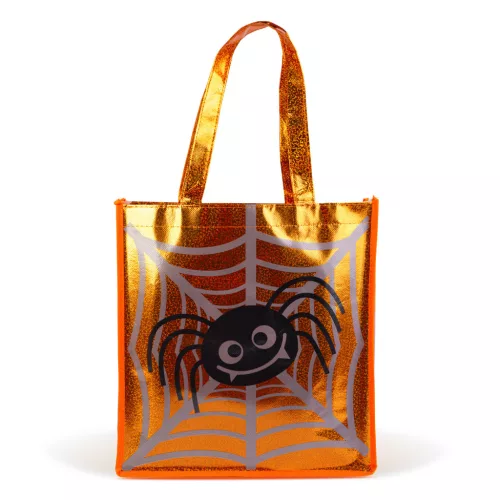 Halloween-i ajándéktáska - pók - 30 x 33 cm - narancssárga