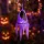 Halloween-i világító dekoráció - szellem - lila - 10 színes LED - akasztható - 2 x 2032 - 75x20 cm