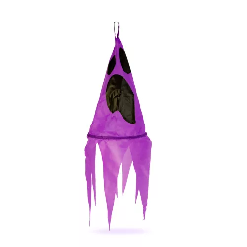 Halloween-i világító dekoráció - szellem - lila - 10 színes LED - akasztható - 2 x 2032 - 75x20 cm