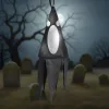 Halloween-i világító dekoráció - szellem - fekete - 10 színes LED - akasztható - 2 x 2032 - 75x20 cm