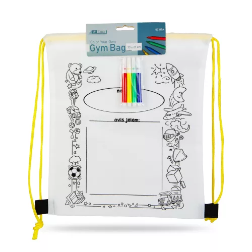 Színezhető tornazsák - 4 filccel - 33 x 27 cm