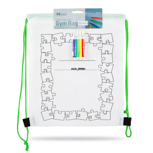 Színezhető tornazsák - 4 filccel - 33 x 27 cm